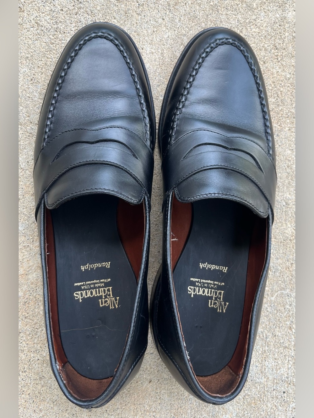 Allen Edmonds Randolph Men's Black Leather Penny Loafer Slip-On 10 D 4809